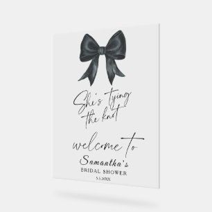 Black Bow Sie bindet den Knoten Bridal Willkommen Acrylschild