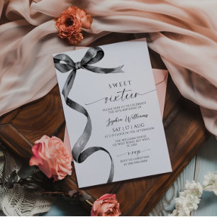 Black Bow Sweet 16 Anniversaire Invitation
