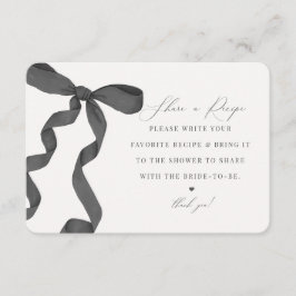 Black Bow Tying the Knot Share a Recipeinsatz Begleitkarte