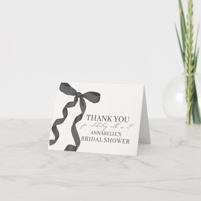 Black Bow Tying the Knoten Brautparty Danke (Vorderseite)