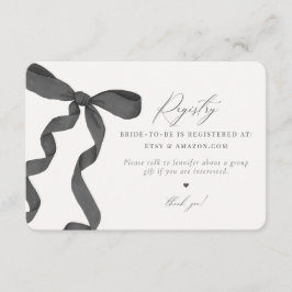 Black Bow Tying the Knoten Registry Einladung einf