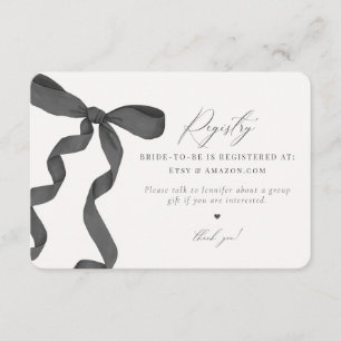 Black Bow Tying the Knoten Registry Einladung einf