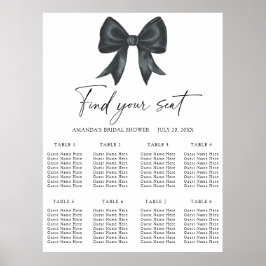 Black Bow Wedding Chart Poster