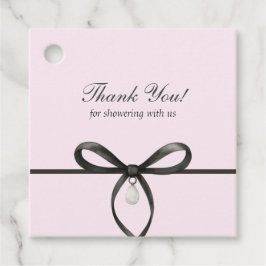 Black Bow With Pearl Old Money Bridal Thank You Geschenkanhänger