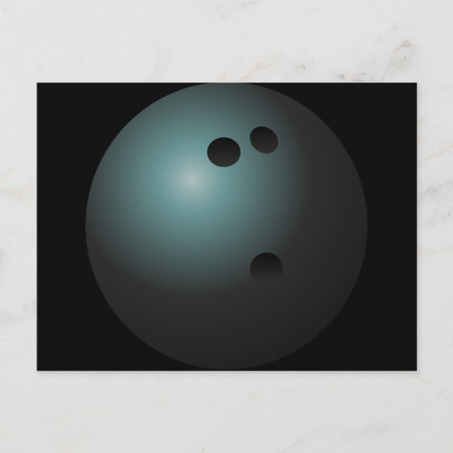Black Bowling Ball Postcard Postkarte (Vorderseite)
