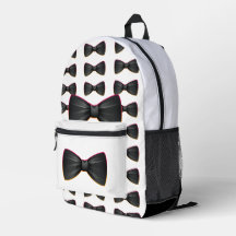 Black Bowtie Kids School Travel Book Bag