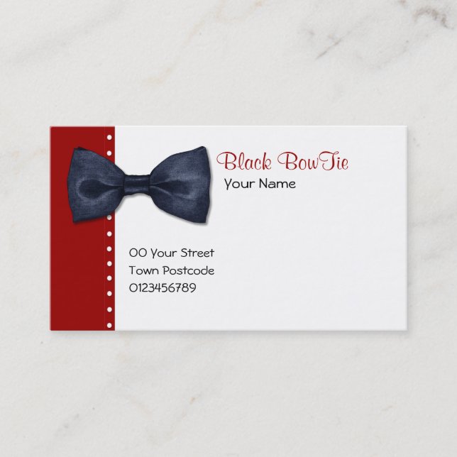 Black BowTie-Visitenkarte Visitenkarte (Vorderseite)
