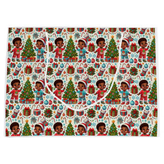 Black Boy Holiday Joy Geschenktasche Große Geschenktüte