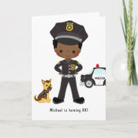 Black Boy Police Officer Party Birthday Party