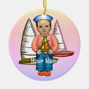 Black Boy Sailor Keramik Ornament