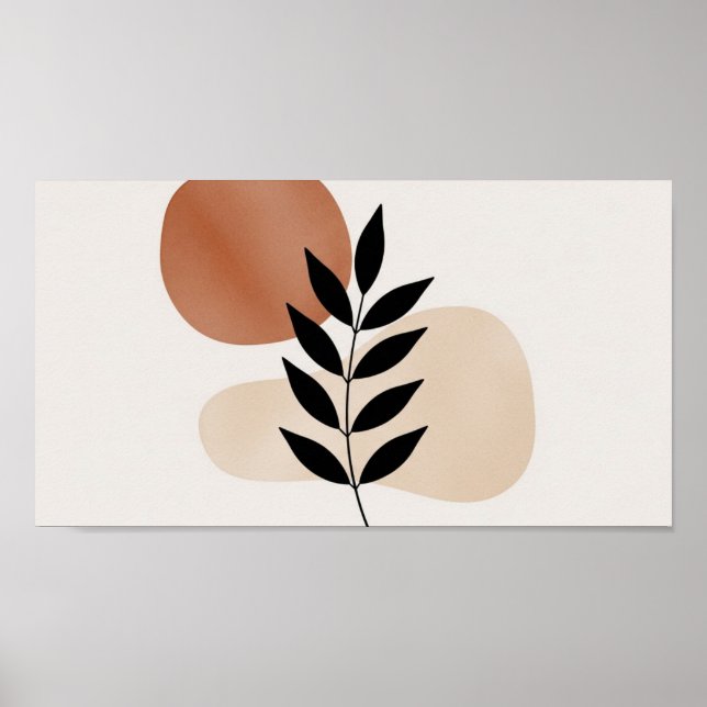 Black Branch Leaf Wall Art Poster (Vorne)