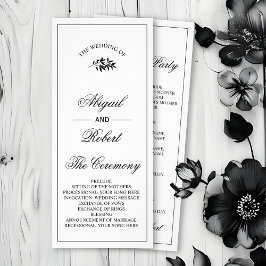 Black branch Old Money wedding program Werbekarte