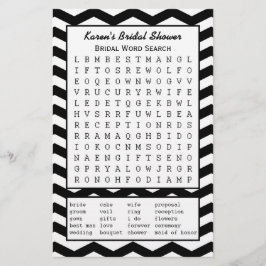 Black Brautparty Showroom Word Search Game