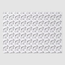 Black Bree Fish Wrapping Paper in Schwarzweiß