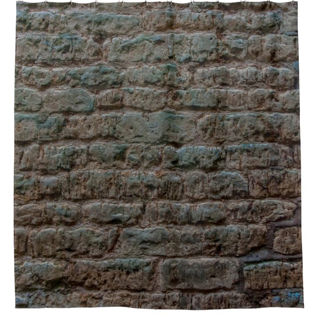 Black Brick Wall Textureabstract, Architektur, ba Duschvorhang (Vorderseite)