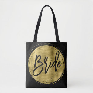 Black Bride Wedding Bags Imitate Gold Foil Tasche