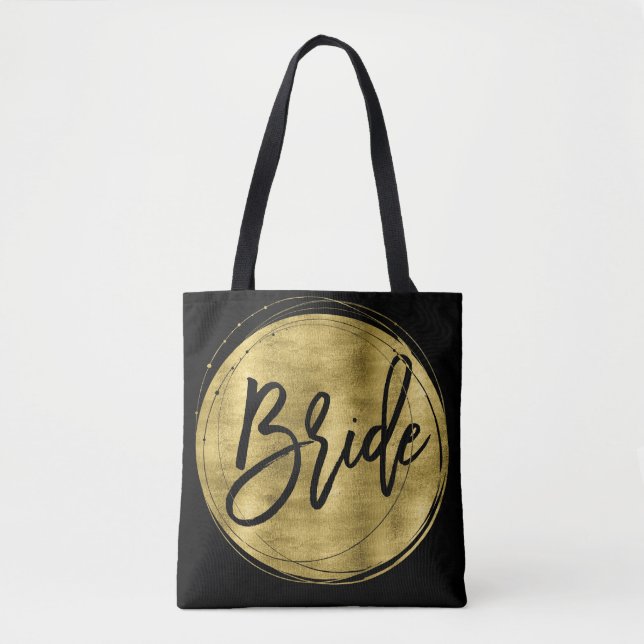 Black Bride Wedding Bags Imitate Gold Foil Tasche (Vorderseite)