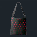 Black Bright Red Polka Dots Tragetaschen Mit Langen Trägern<br><div class="desc">Hübsche,  leuchtend rote Polka Punkte auf schwarzem Hintergrund. Trendy geometrische Frauentasche hübsch für jedes Jahr. Besuchen Sie meinen Laden für passendes Zubehör. Original Designs © TamiraZDesign. www.zazzle.com/tamirazdesigns</div>