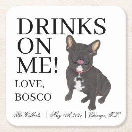 Black Brindle Frenchie French Bulldog Wedding Rechteckiger Pappuntersetzer