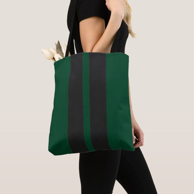 Black & British Racing Green 🏁 Rennstreifen Tasche (Von Nahem)