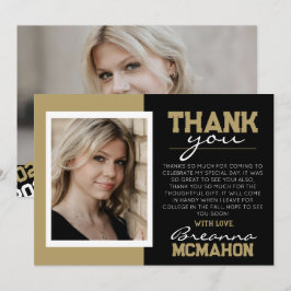 Black & Bronze Abschluss 2 Foto Dankeschön Karte