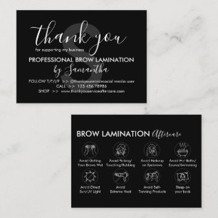 Black Brow Lamination Aftercare Ratschläge Vielen Visitenkarte