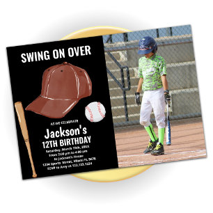 Black Brown Baseball Invitations Anniversaire avec