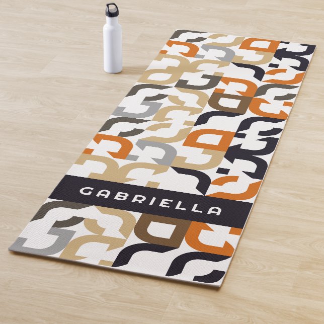Black Brown Beige Orange Art Pattern Yogamatte (Beispiel)