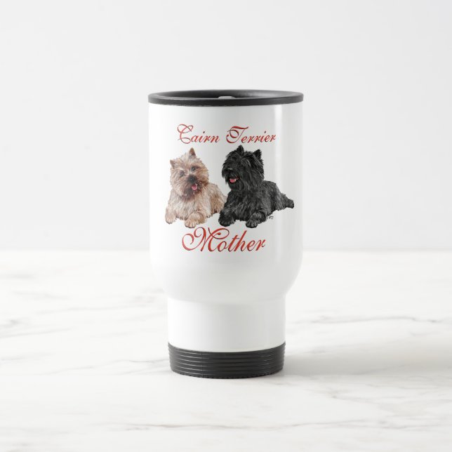 Black & Brown Cairn Terriers Mothers Day Reisebecher (Mittel)