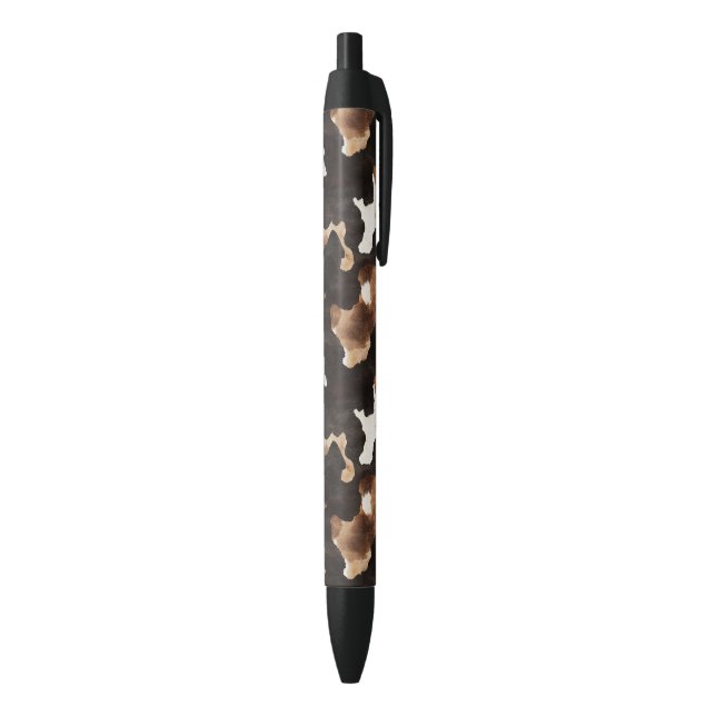 Black Brown Cream Cow Print Kugelschreiber (Unterseite (Vertikal))