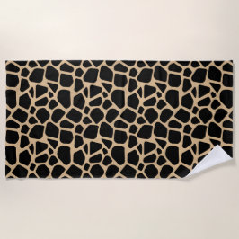 Black Brown Giraffe Print Strandtuch