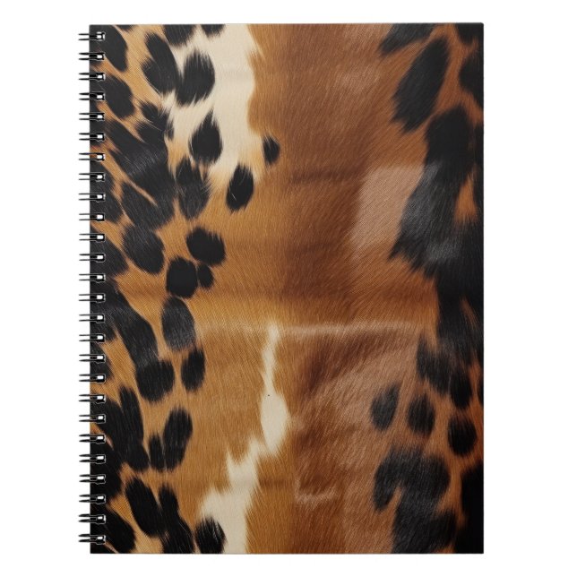 Black Brown Gold Cowhide Notizblock (Vorderseite)
