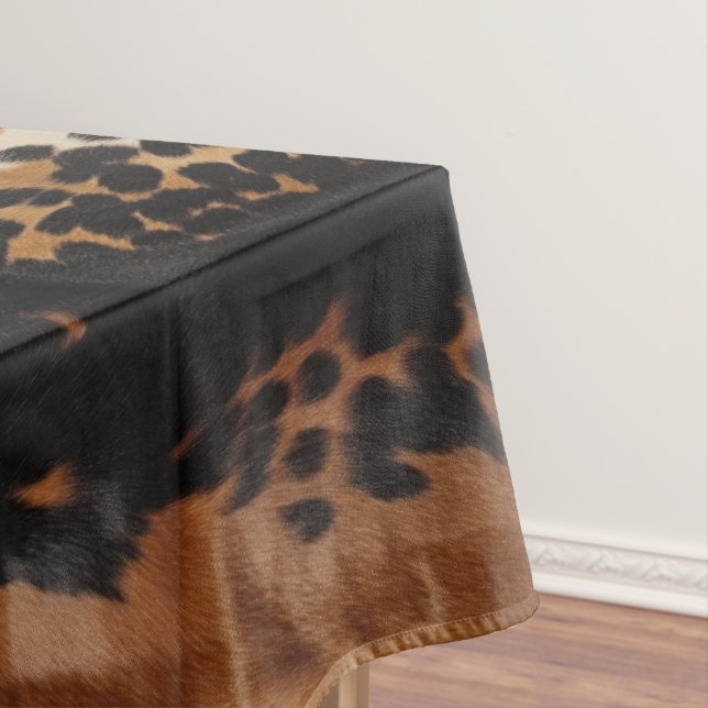 Black Brown Gold Cowhide Tischdecke (Beispiel)
