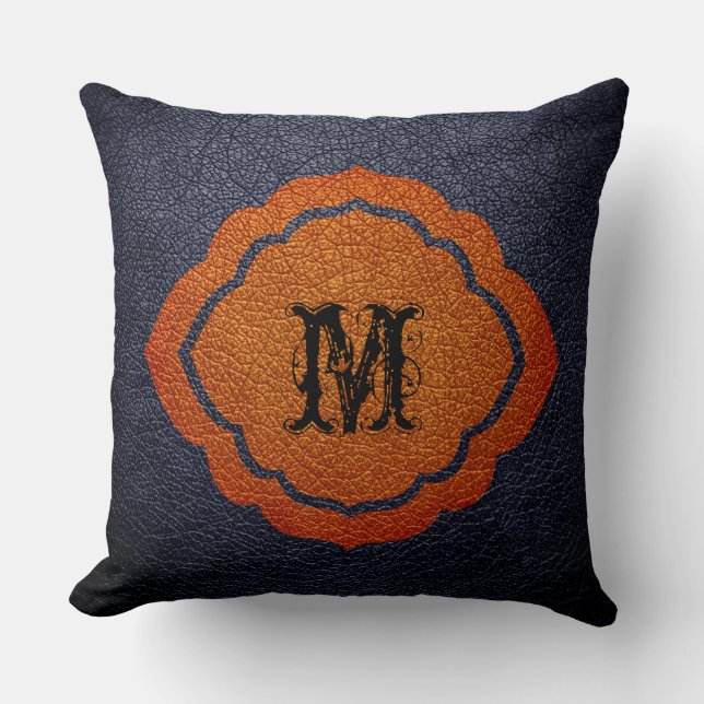 Black Brown Leather Kissen (Vorderseite)