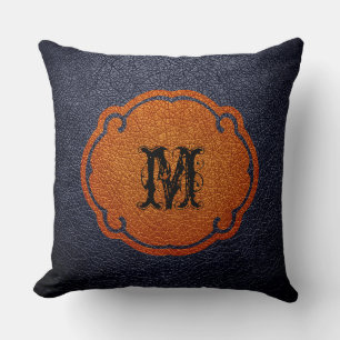 Black Brown Leather Kissen