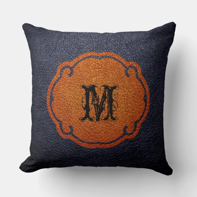 Black Brown Leather Kissen (Vorderseite)