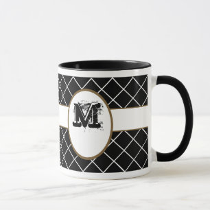 Black Brown Mit Monogramm Mens Tasse