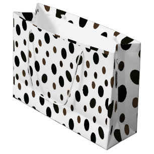 Black Brown Polka Dot Große Geschenktüte