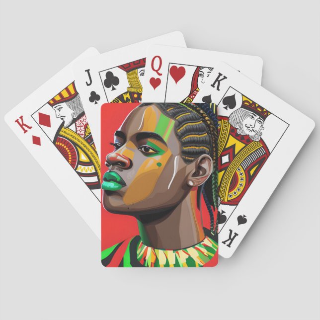 Black Bruh Melanin Vater Juneteenth King African S Spielkarten (Rückseite)