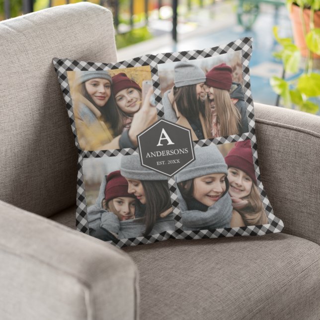 Black Buffalo Kariert Lumberjack Foto Collage Kissen (Von Creator hochgeladen)