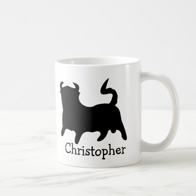 Black Bull Design Personalisiert Kaffeetasse (Rechts)
