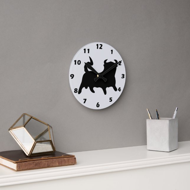 Black Bull Design Runde Wanduhr (Büro)