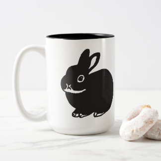 Black bunnys' mug cup