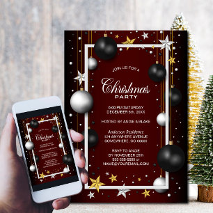 Black Burgundy Weihnachtsschmuck Weihnachtsfest Pa Einladung