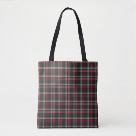 Black Burgundy White Plaid Classic Tote Bag Tasche