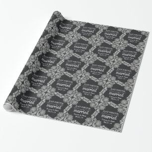 Black Burlap & Lace Wedding Geschenkwrap Geschenkpapier