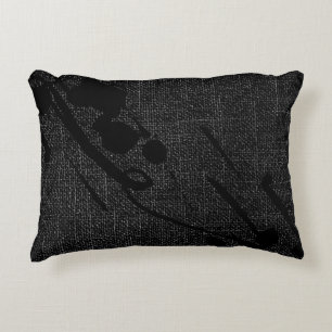 Black Burlap Modern Abstrakt Paint Dekokissen