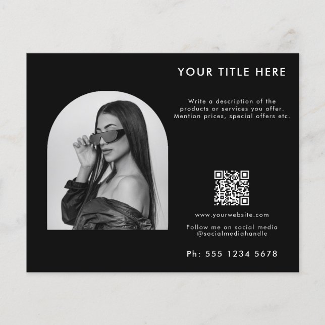 Black Business Beauty Hair Nail Makeup Salon Foto Flyer (Vorne)