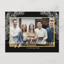 Black Business Happy Holiday Postkarte mit Foto