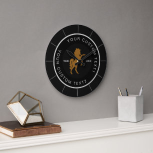 Black Business Logo Company, kundenspezifisches Ab Große Wanduhr